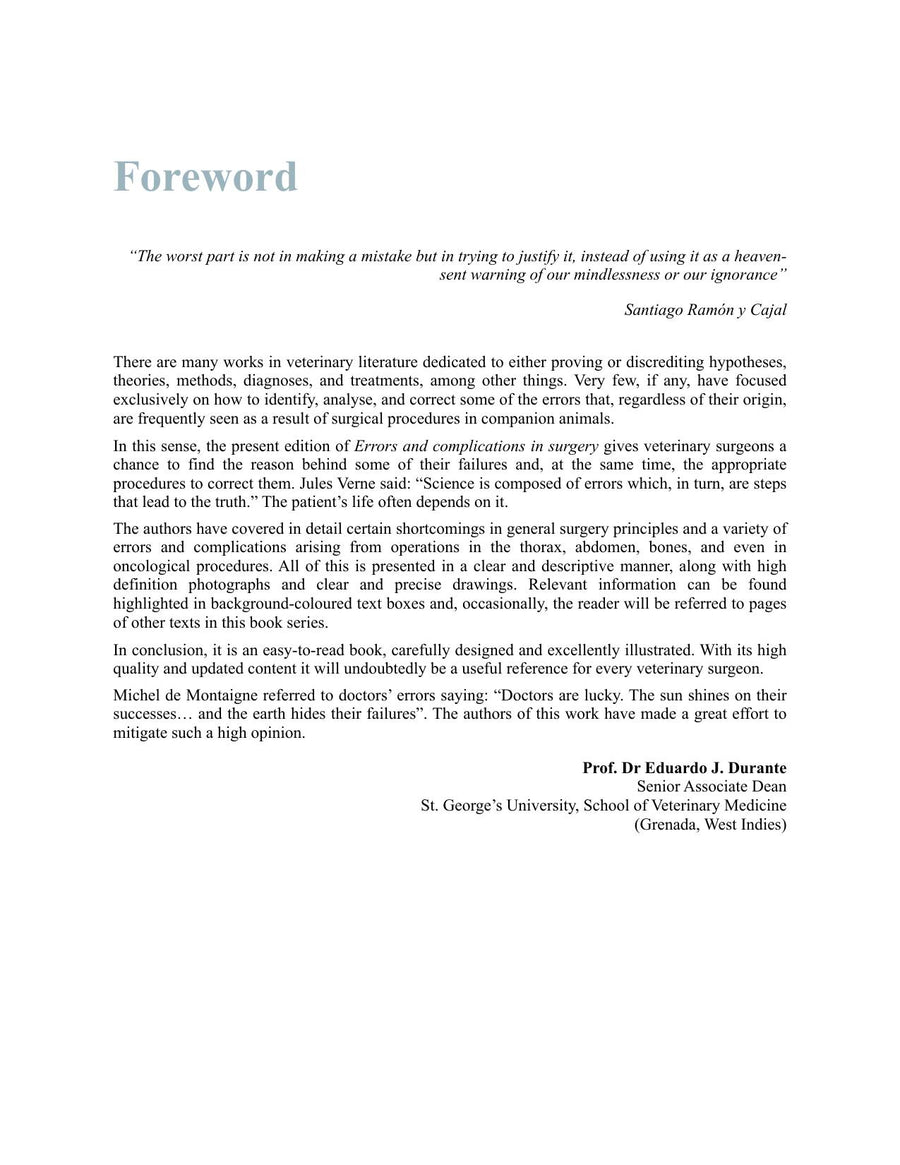Preview page of Small Animal Surgery: Errors and Complications in Surgery