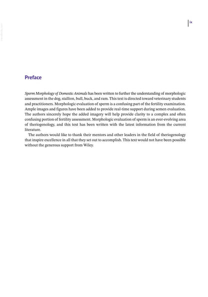 Sperm Morphology of Domestic Animals