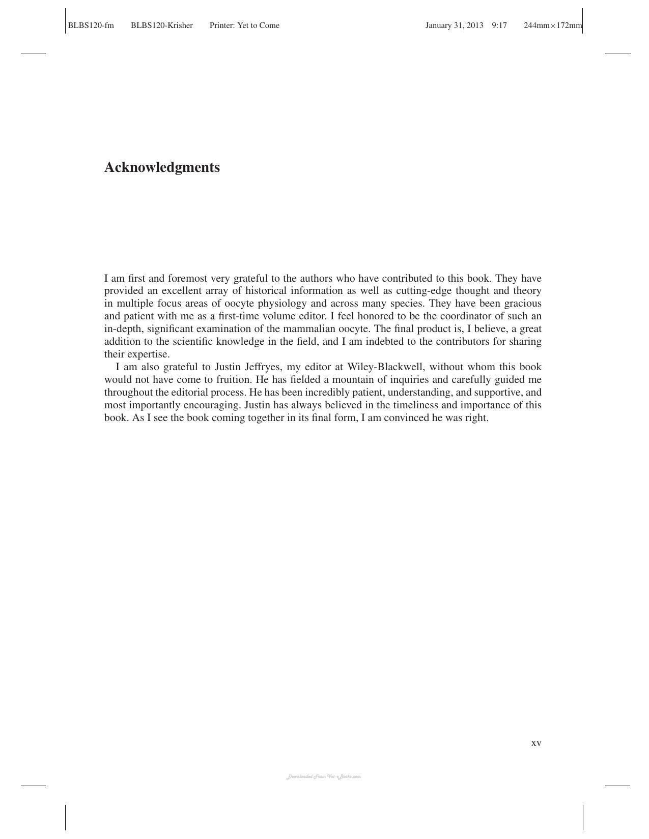 Oocyte Physiology And Development In Domestic Animals