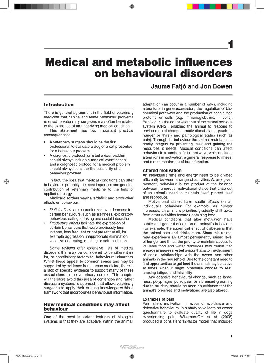 Preview page of Bsava Manual of Canine and Feline Behavioural Medicine 2nd Edition