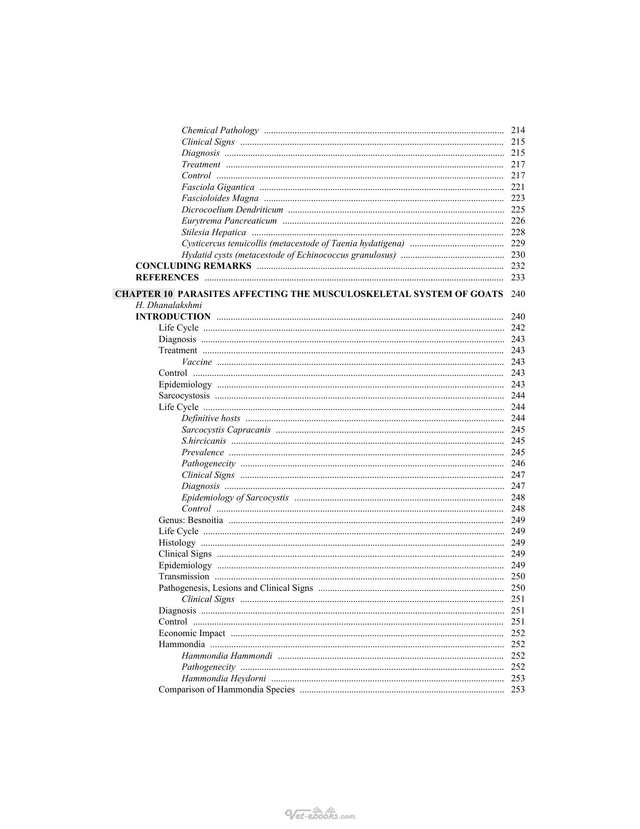 Parasitic Diseases Of Goats