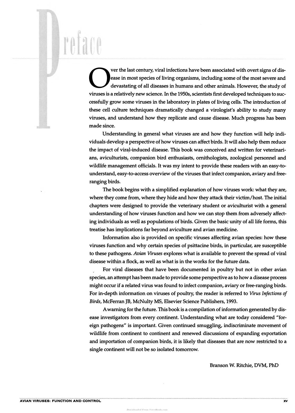 Avian Viruses Function And Control