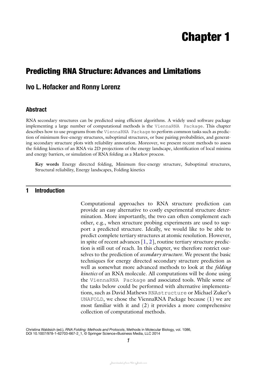Rna Folding Methods And Protocols