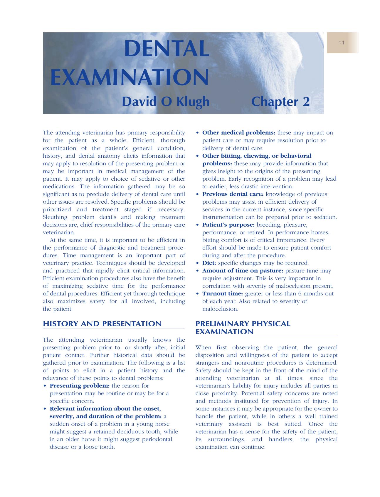Principles Of Equine Dentistry