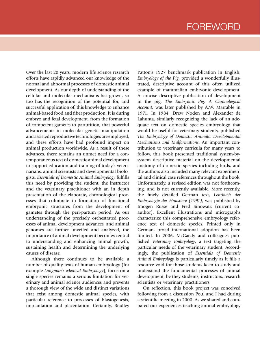 Preview page of Essentials of Domestic Animals Embryology