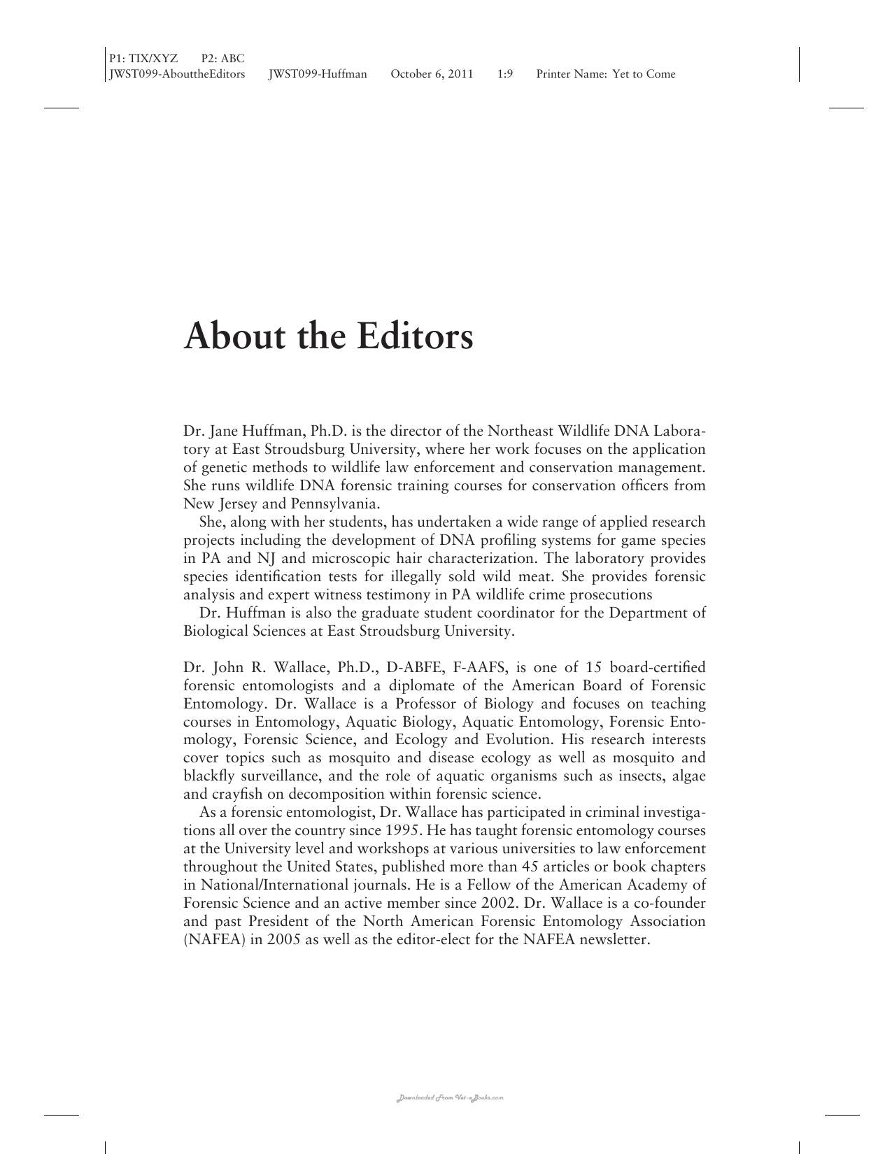 Wildlife Forensics Methods And Application