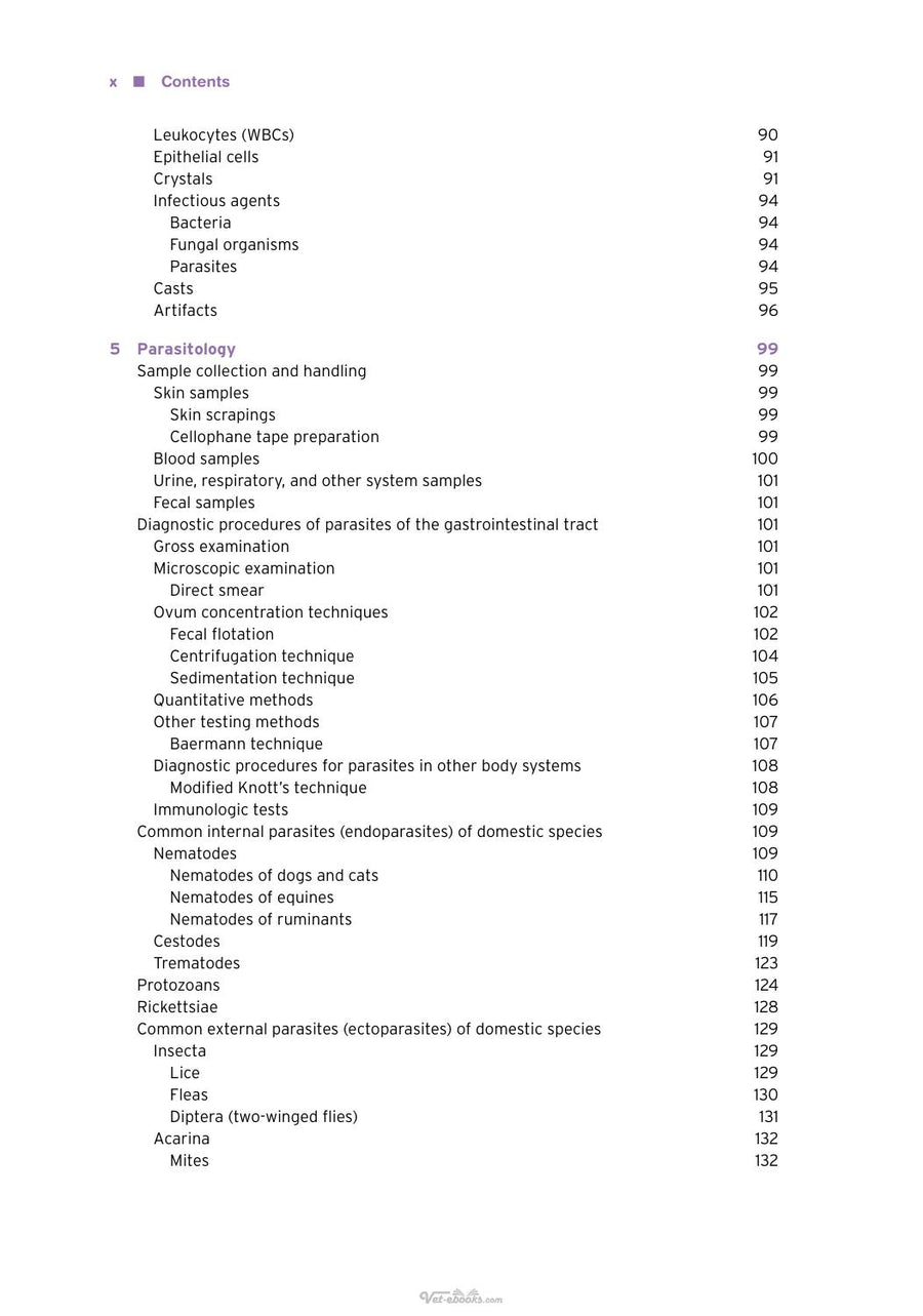 Preview page of Veterinary Technician’s Handbook of Laboratory Procedures 2nd Edition