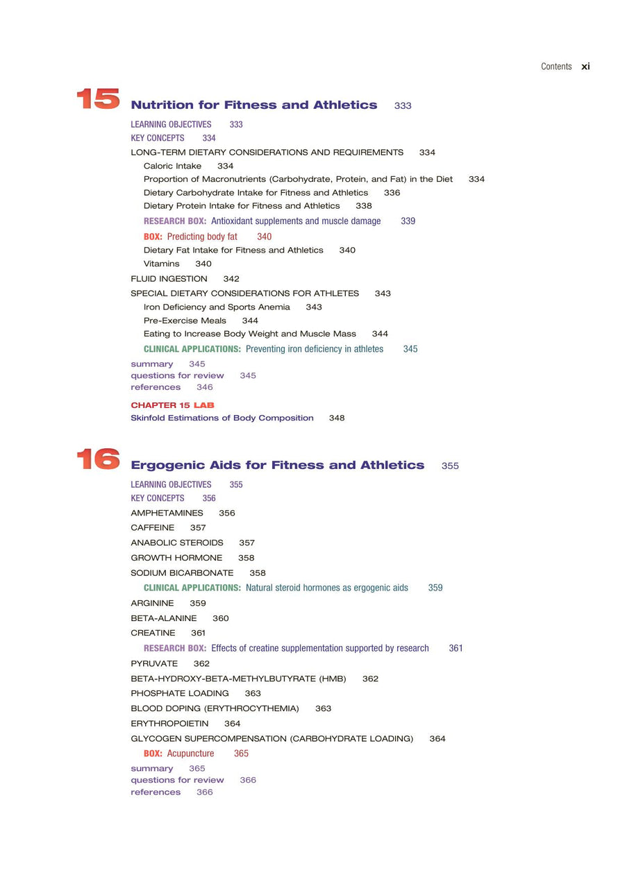 Preview page of Applied Exercise and Sport Physiology 4th Edition