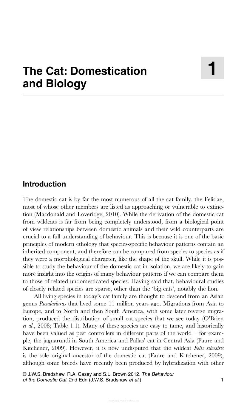 Behaviour Of The Domestic Cat 2Nd Edition