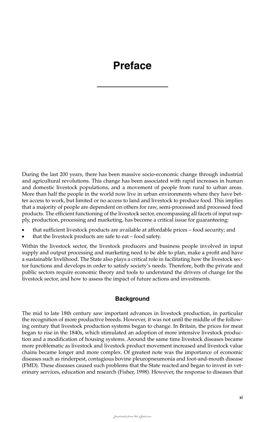 The Economics Of Animal Health And Production