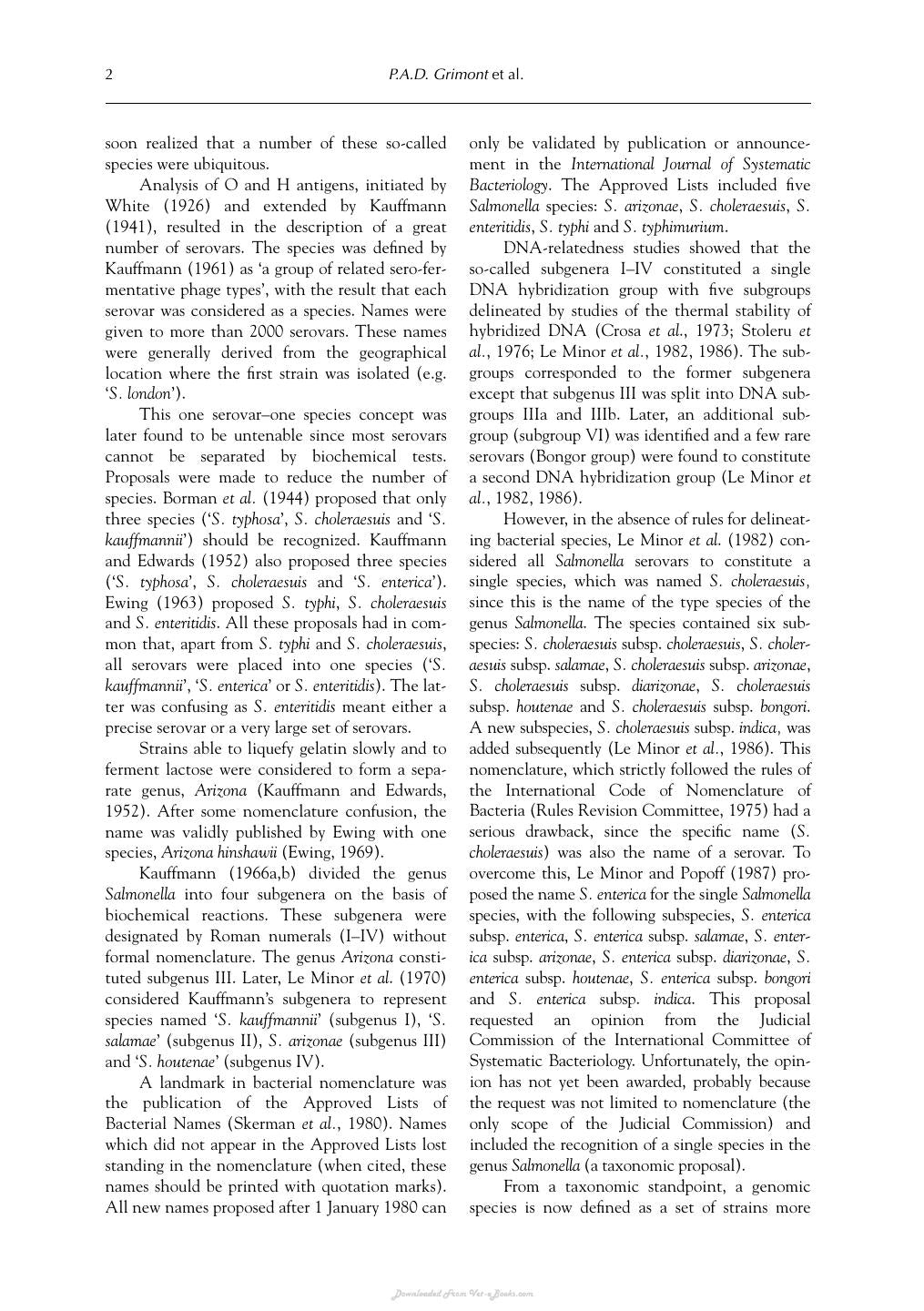 Salmonella In Domestic Animals