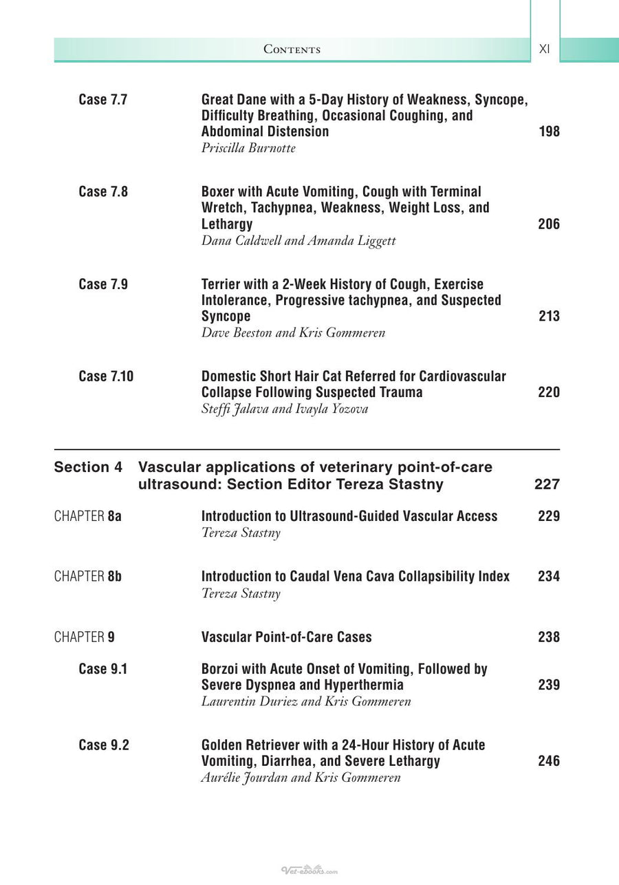 Preview page of Case Studies in Small Animal Point of Care Ultrasound a Color Handbook