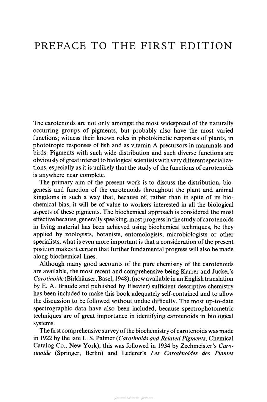 The Biochemistry Of The Carotenoids Volume I Plants