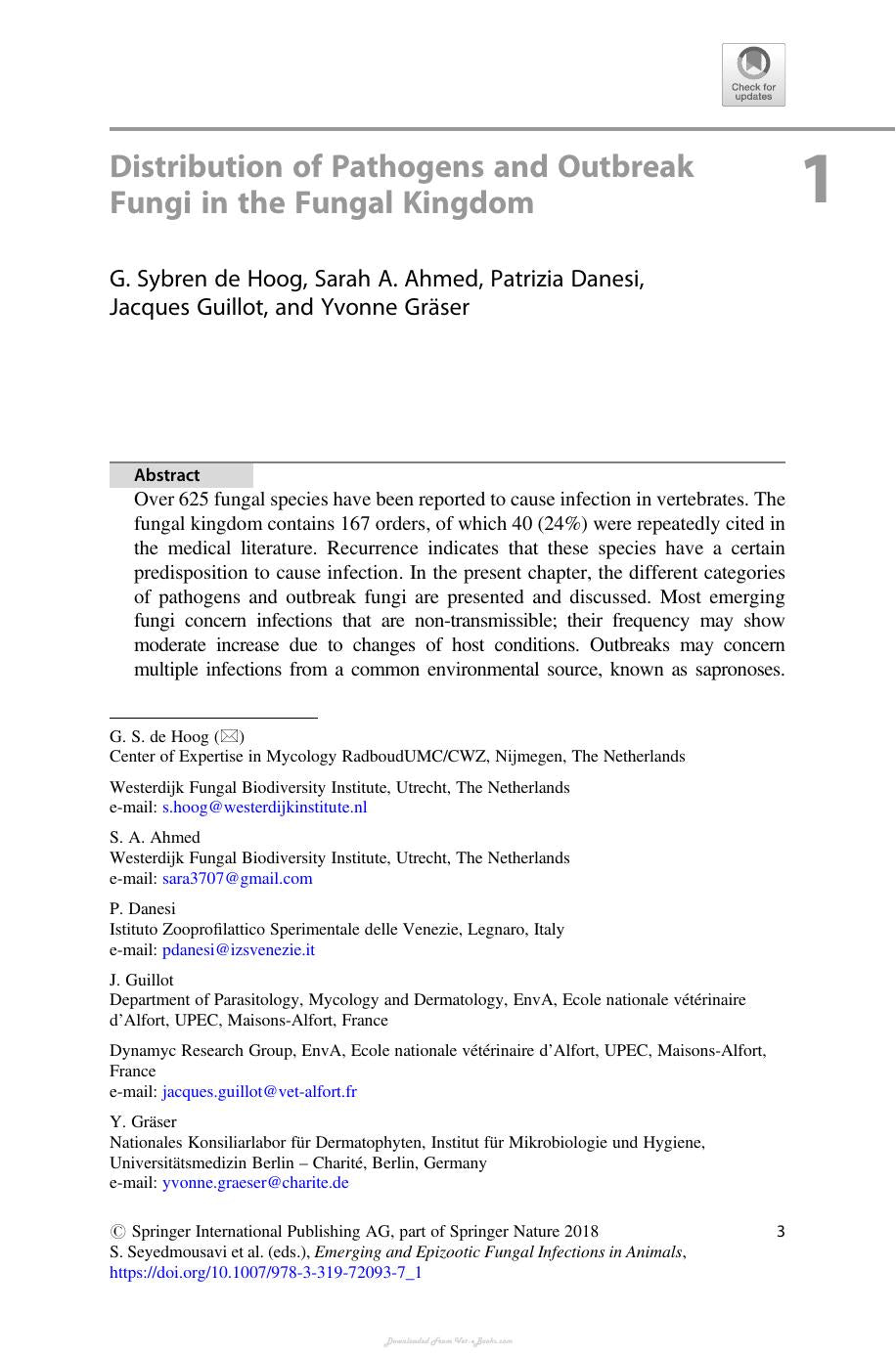 Emerging And Epizootic Fungal Infections In Animals