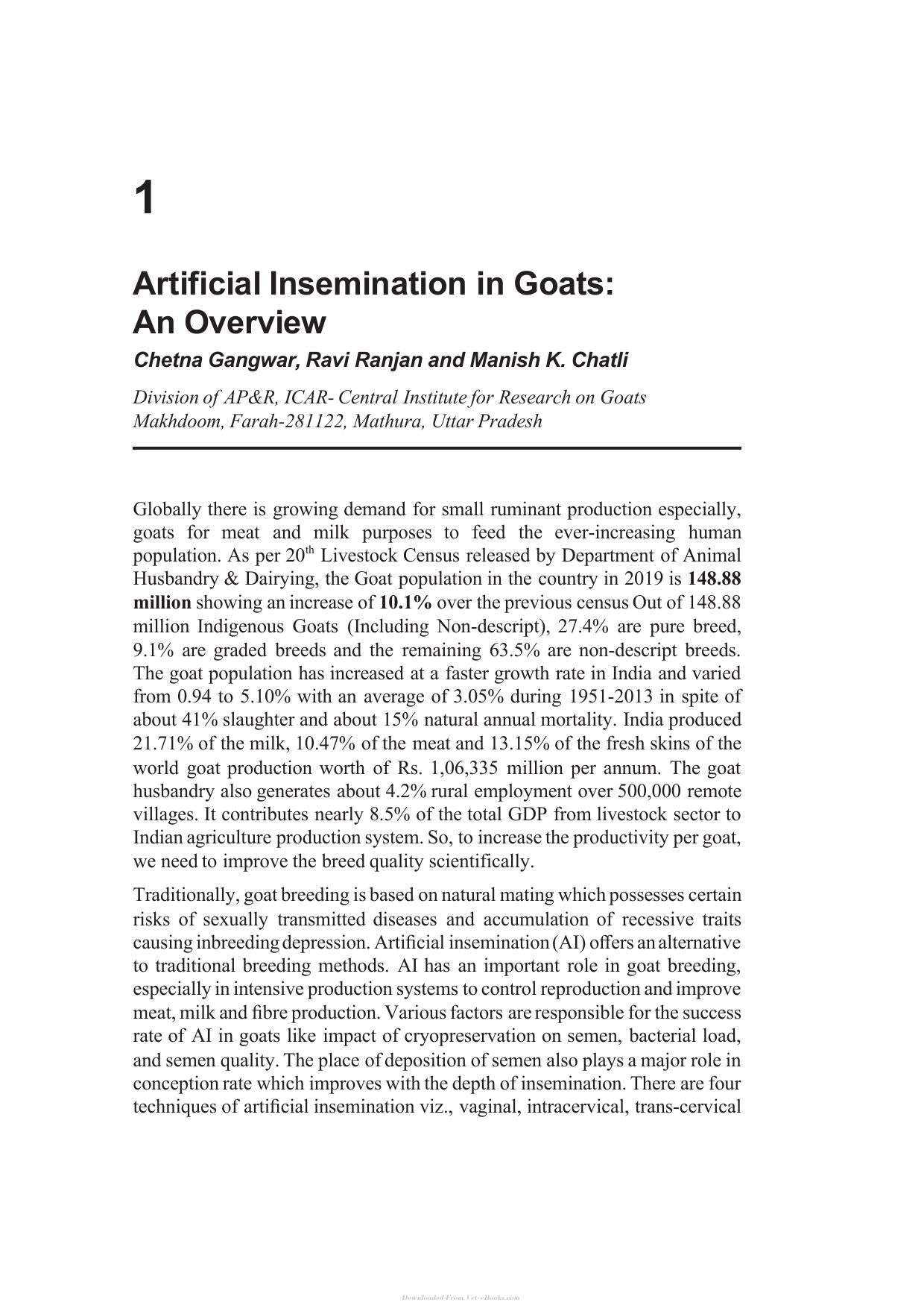 Artificial Insemination In Goats