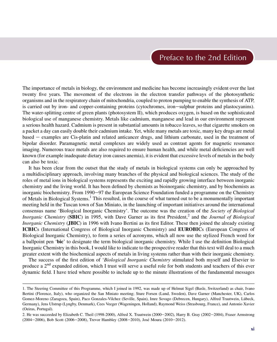 Preview page of Biological Inorganic Chemistry a New Introduction to Molecular Structure and Function 2nd Edition
