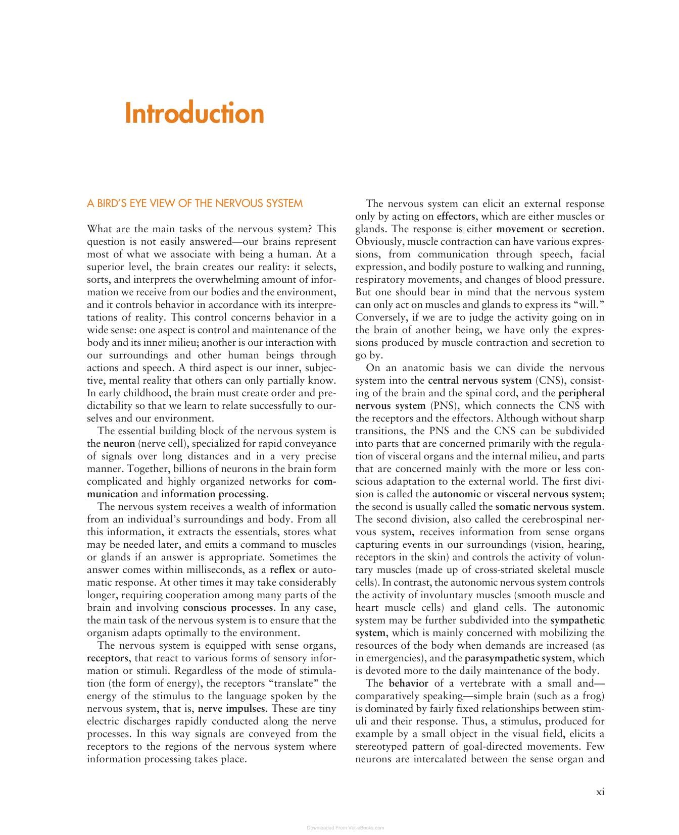 The Central Nervous System Structure And Function 4Th Edition