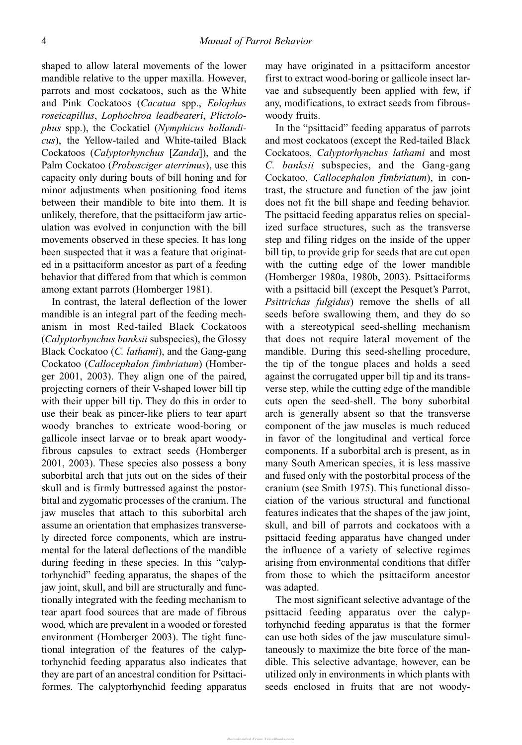 Manual Of Parrot Behavior