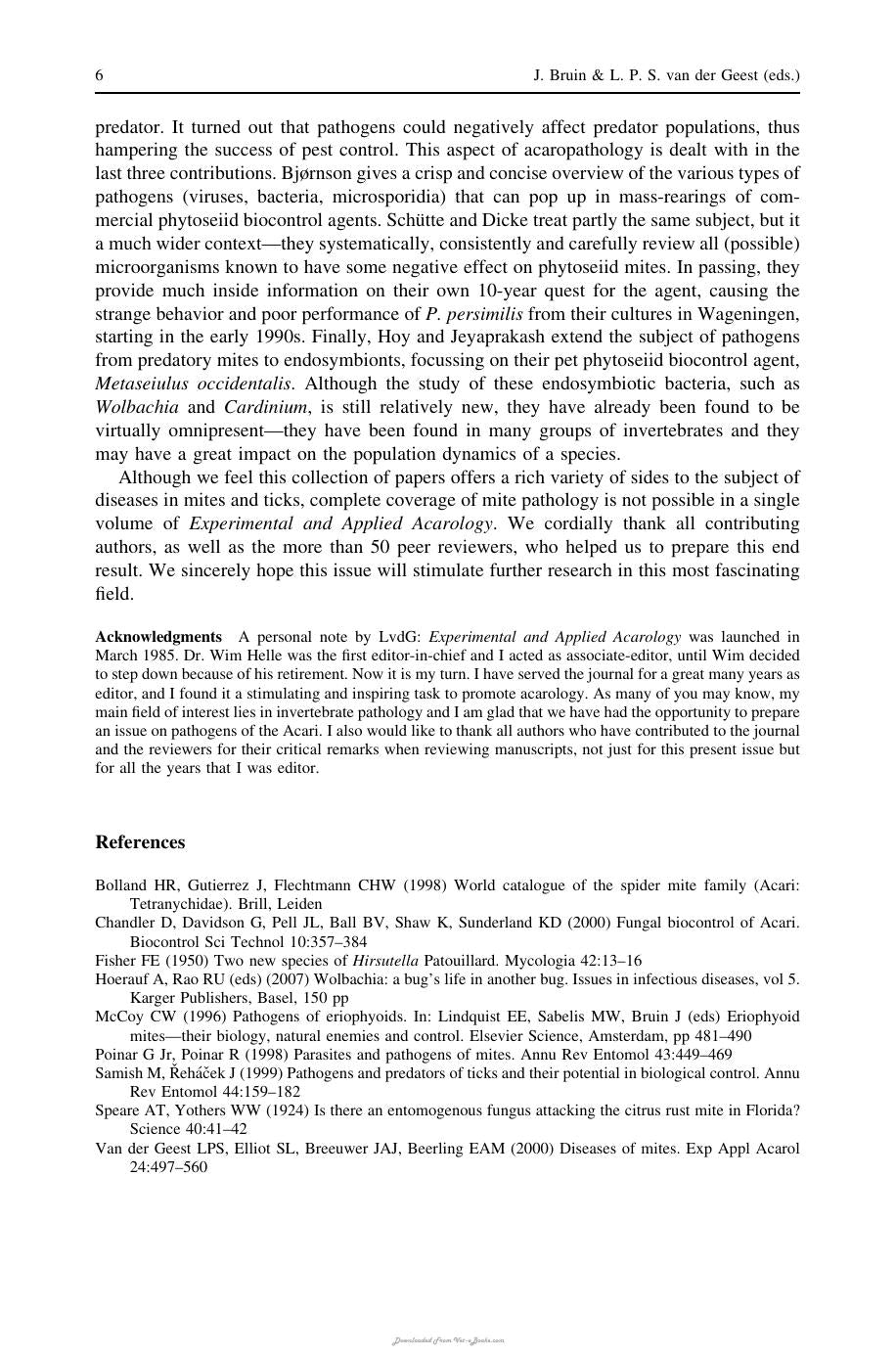 Diseases Of Mites And Ticks
