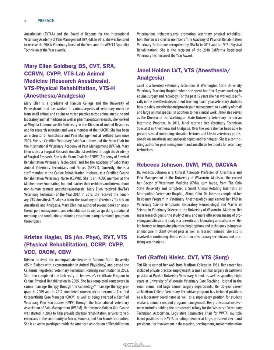 Preview page of Anesthesia Analgesia and Pain Management for Veterinary Technicians