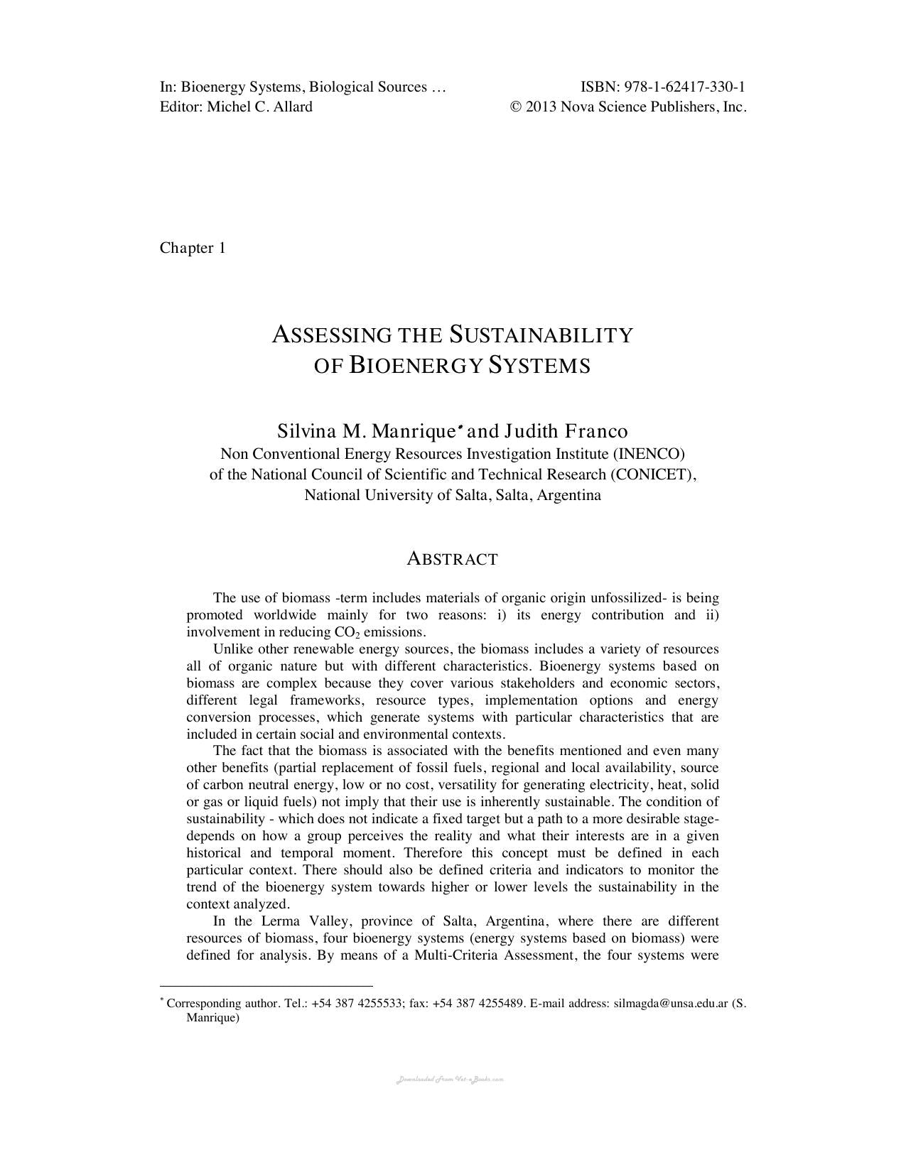 Bioenergy Systems Biological Sources And Environmental Impact