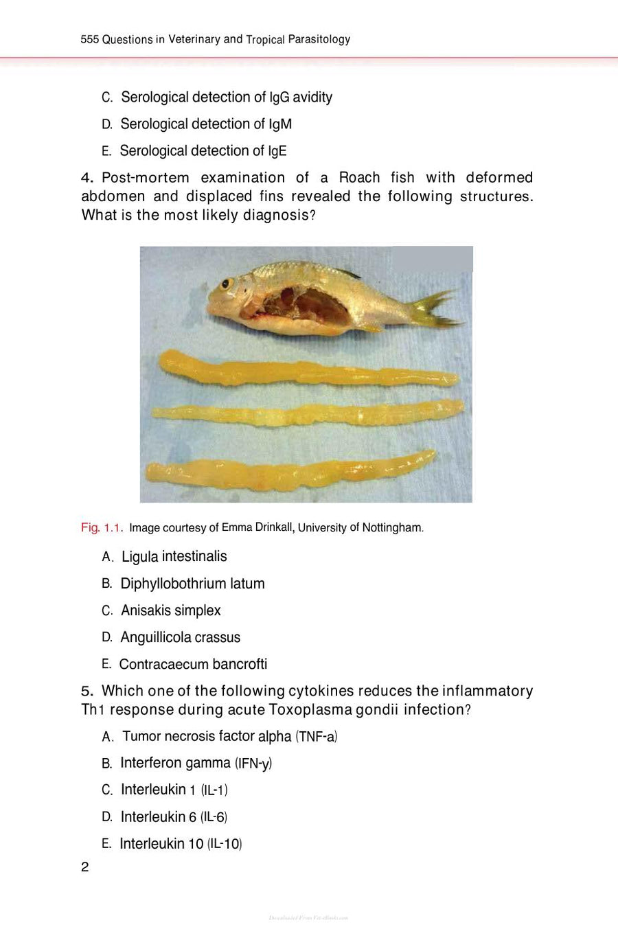 Preview page of 555 Questions in Veterinary and Tropical Parasitology