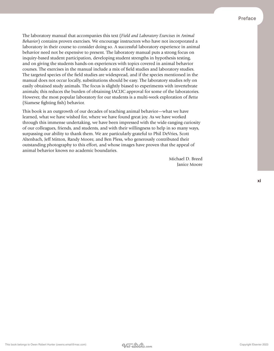 Preview page of Animal Behavior 3rd Edition