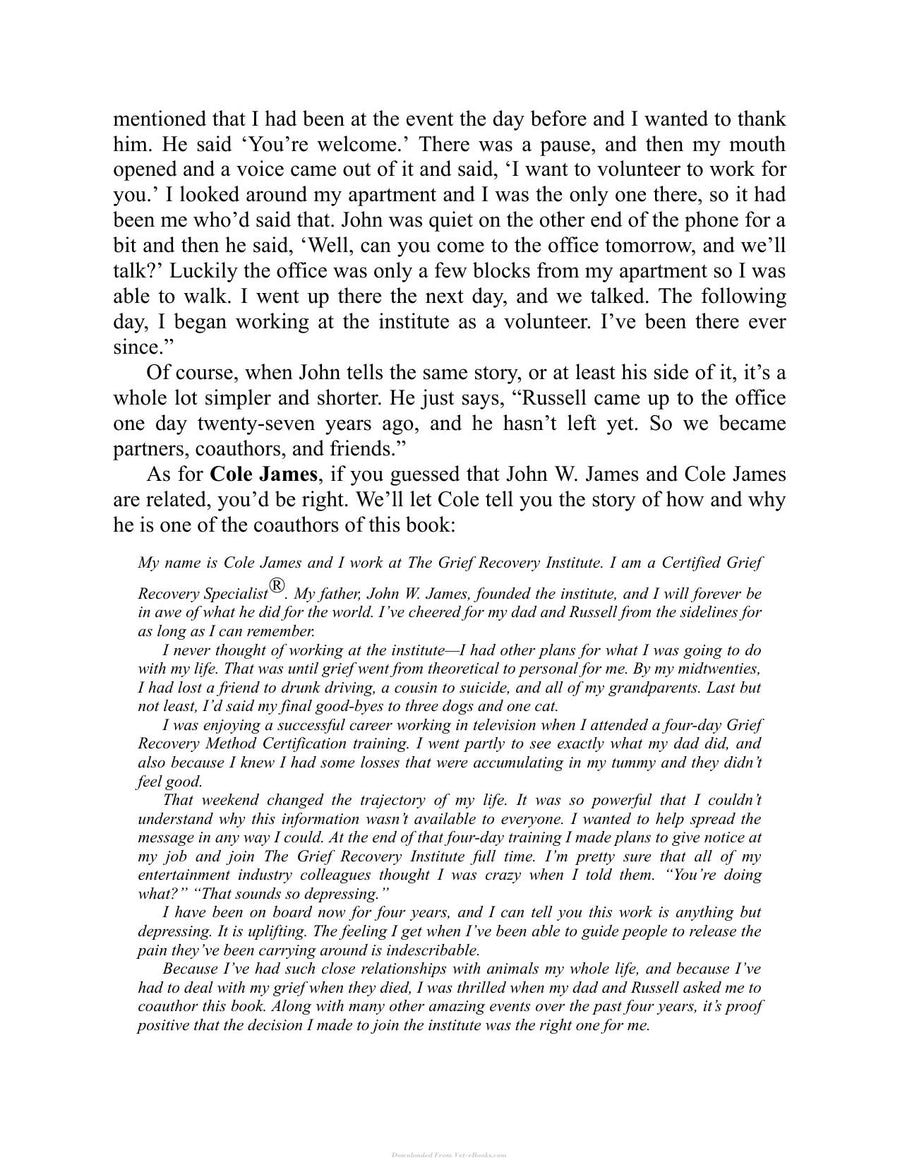 Preview page of The Grief Recovery Handbook for Pet Loss
