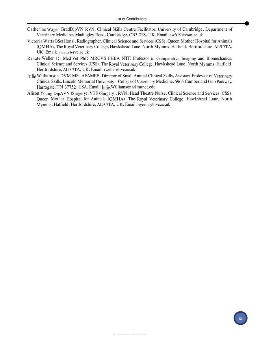 Preview page of Veterinary Clinical Skills Manual