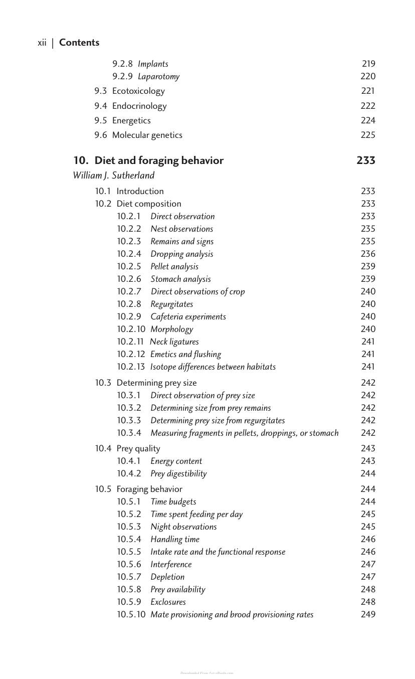 Bird Ecology And Conservation A Handbook Of Techniques