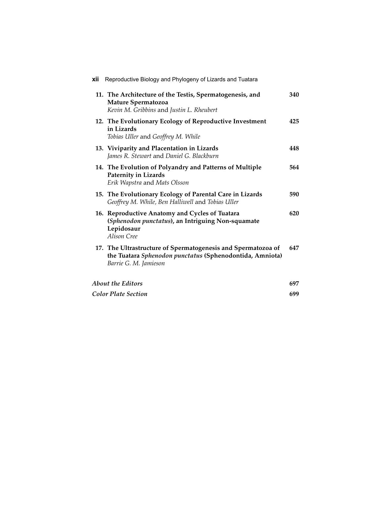 Reproductive Biology Ad Phylogeny Of Lizards And Tuatara