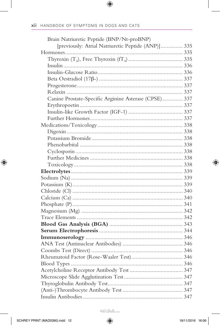 Handbook Of Symptoms In Dogs And Cats Assessing Common Illnesses By Differential Diagnosis 3Rd Edition