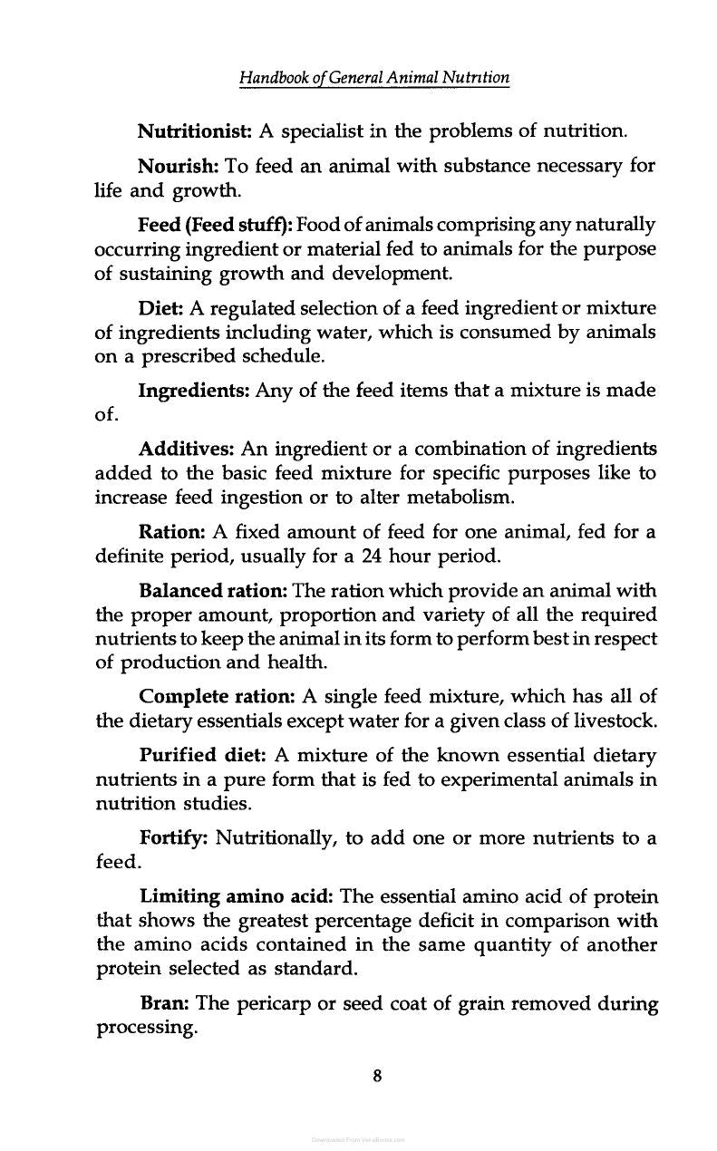 Handbook Of General Animal Nutrition
