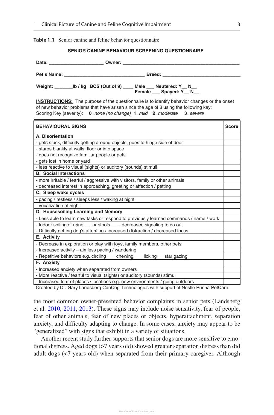 Canine And Feline Dementia Molecular Basis Diagnostics And Therapy