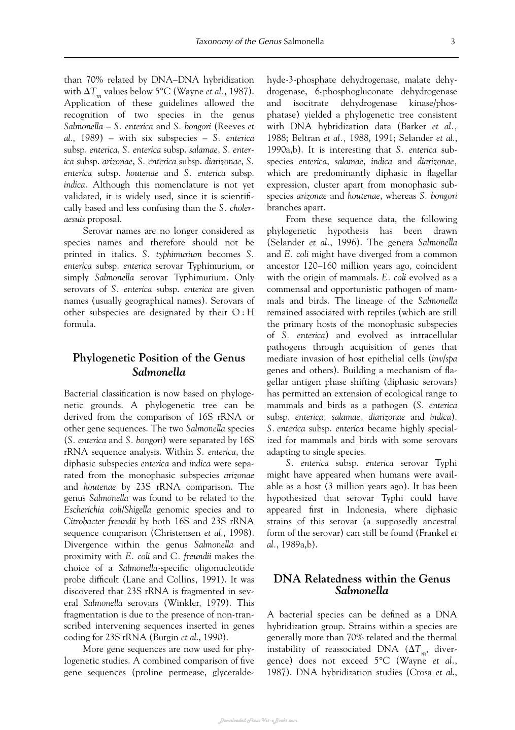 Salmonella In Domestic Animals