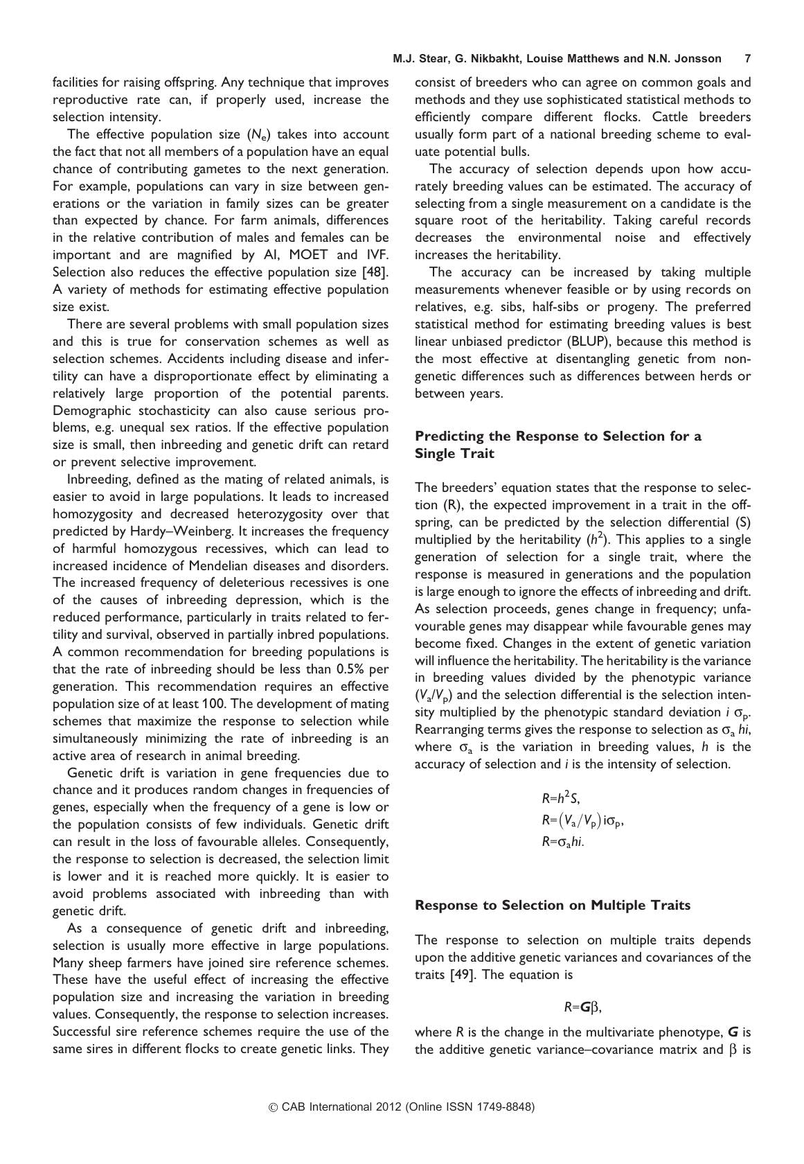 Animal Science Reviews 2012