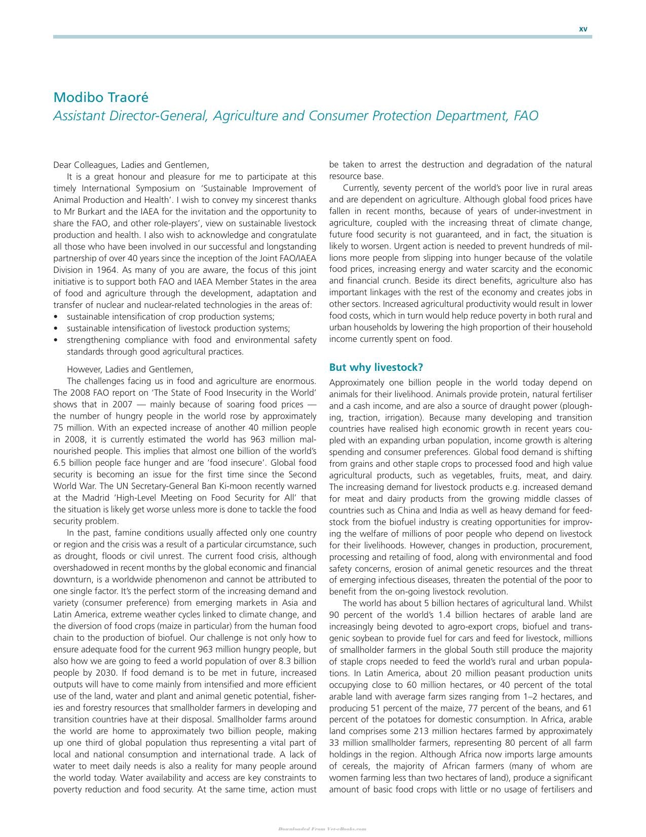 Sustainable Improvement Of Animal Production And Health
