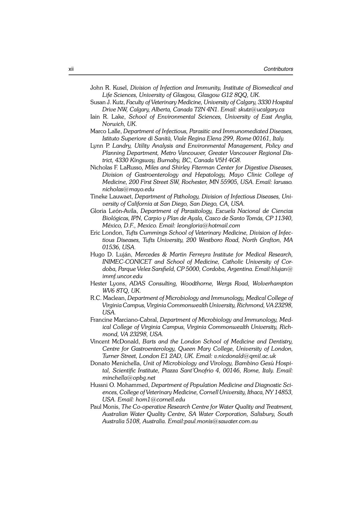 Giardia And Cryptosporidium From Molecules To Disease