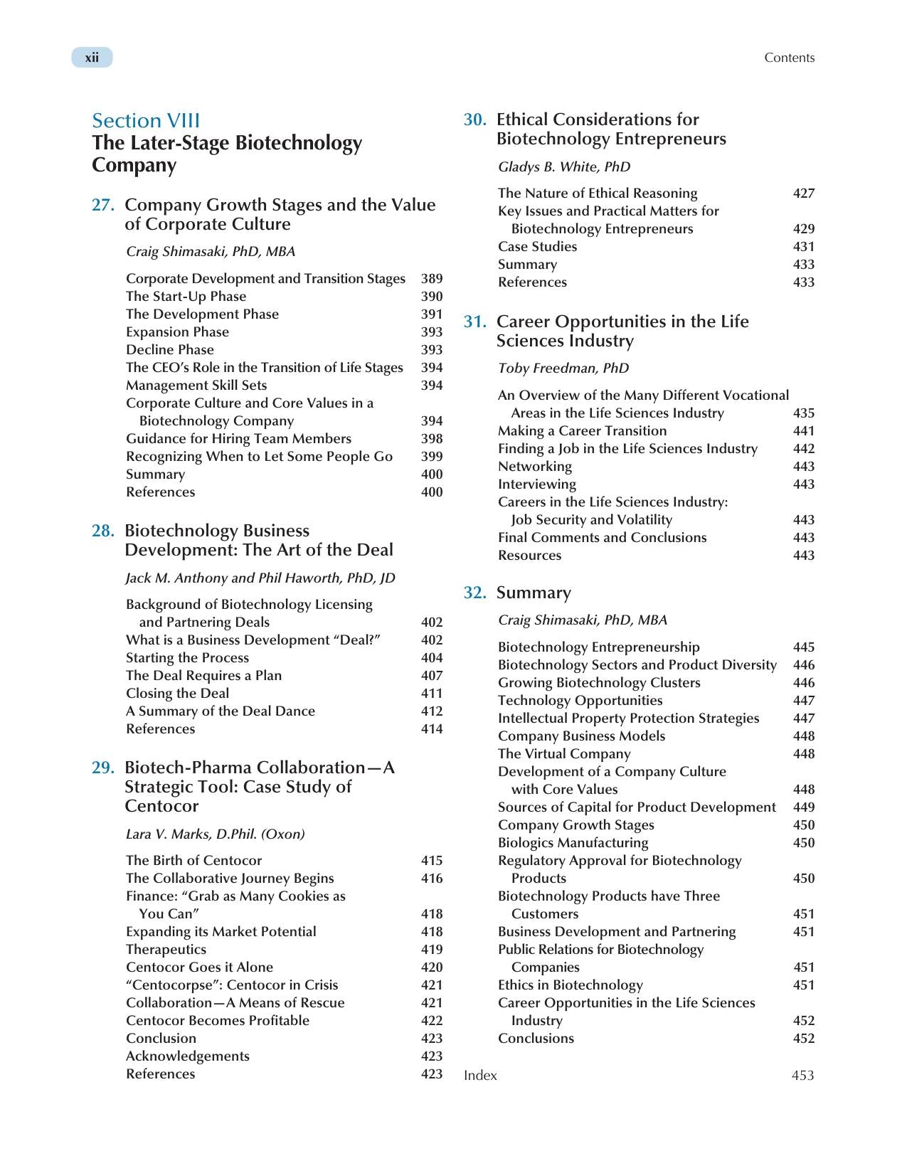 Biotechnology Entrepreneurship Starting Managing And Leading Biotech Companies