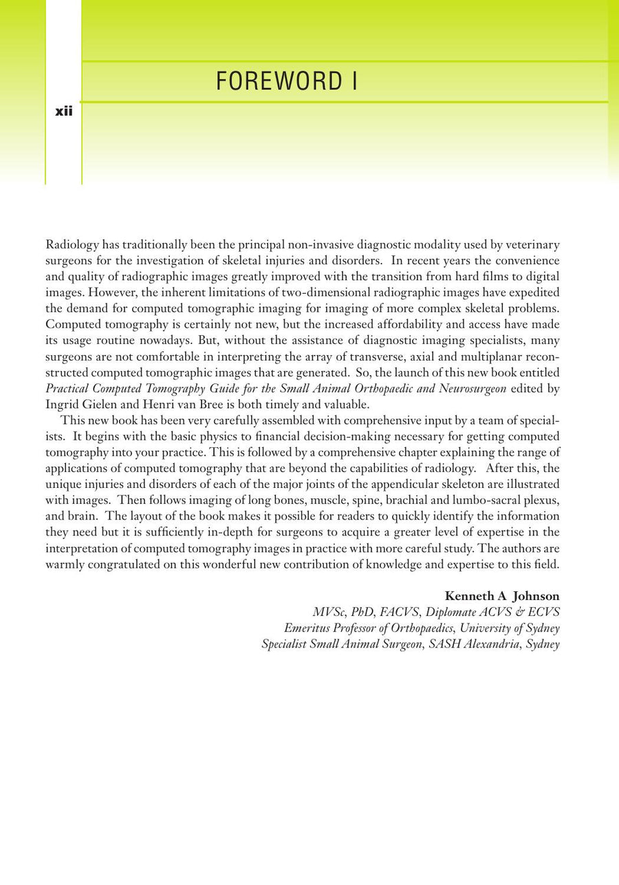 Preview page of Practical Computed Tomography (CT) Guide for the Small Animal Orthopaedic and Neurosurgeon