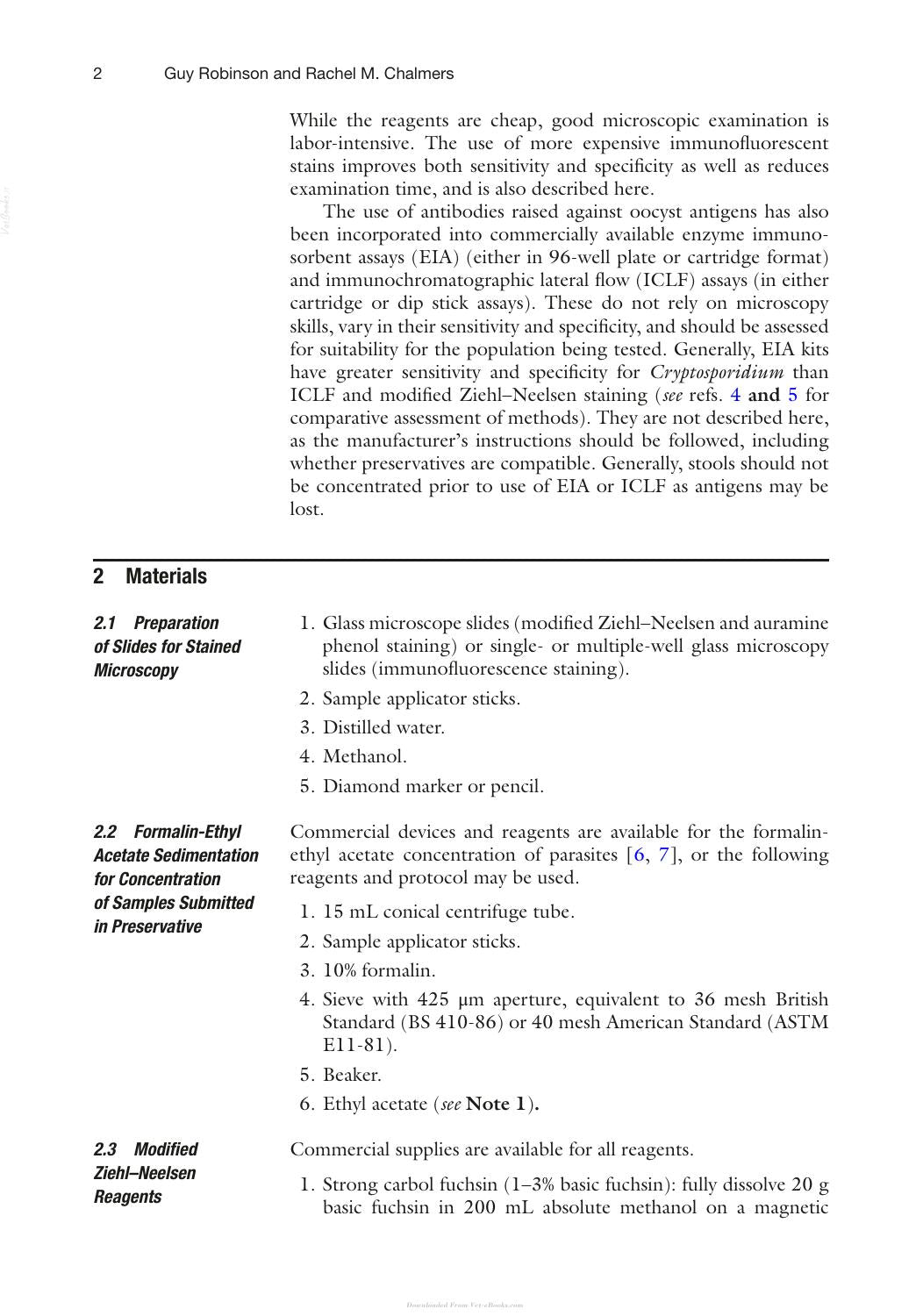 Cryptosporidium Methods And Protocols