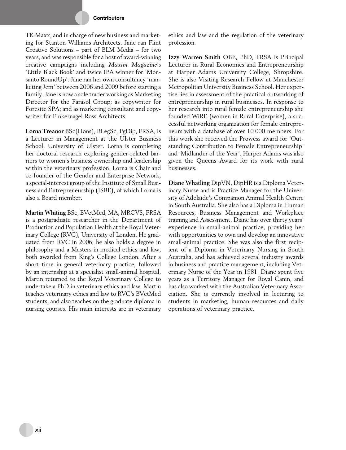 Veterinary Business And Enterprise Theoretical Foundations And Practical Cases