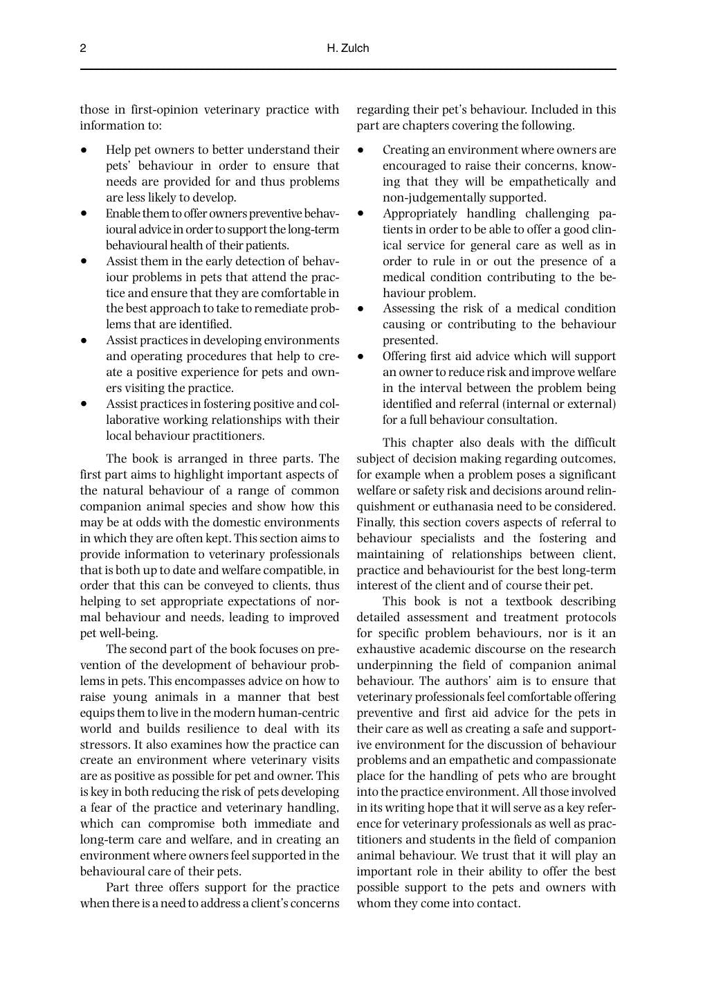 Companion Animal Behaviour Problems