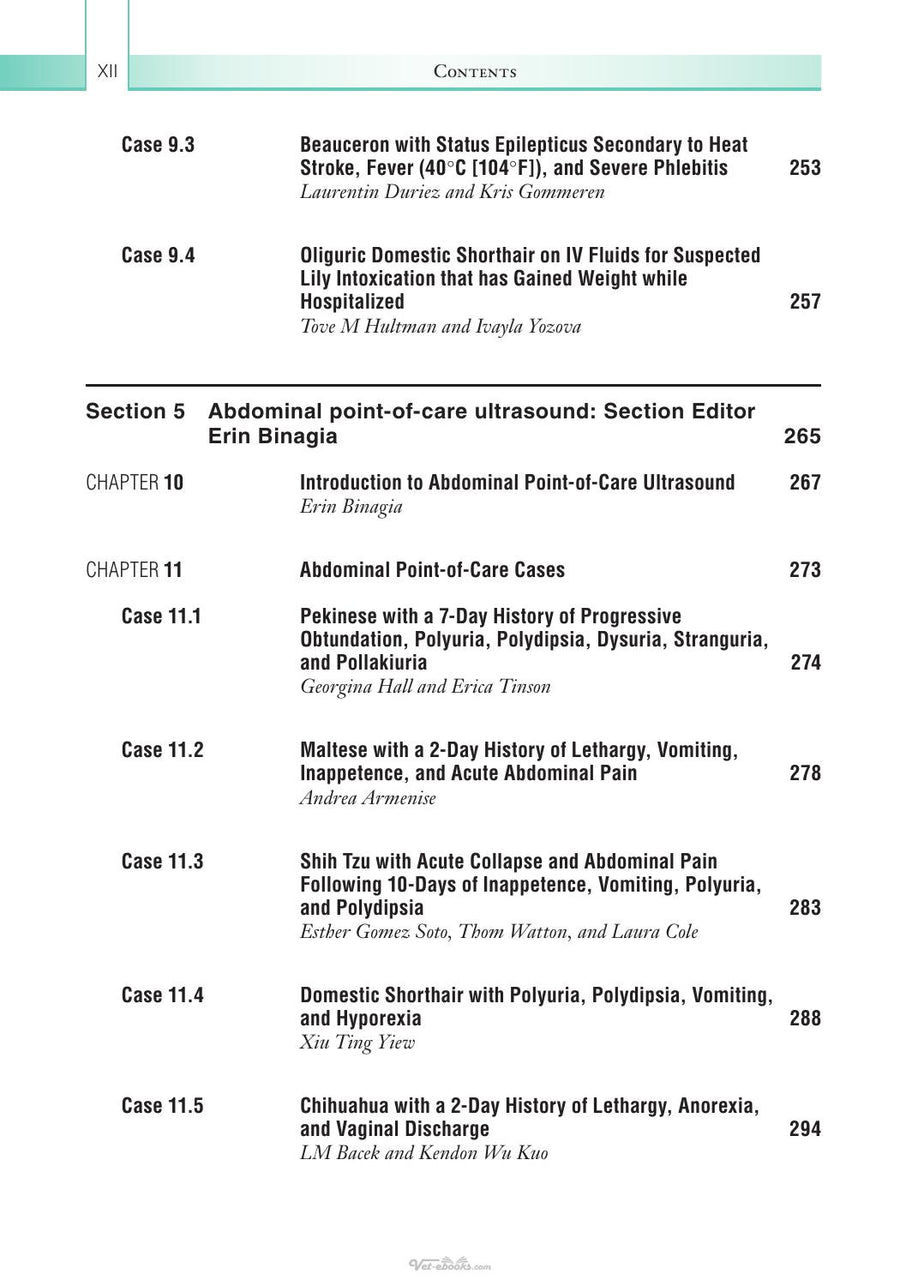 Preview page of Case Studies in Small Animal Point of Care Ultrasound a Color Handbook