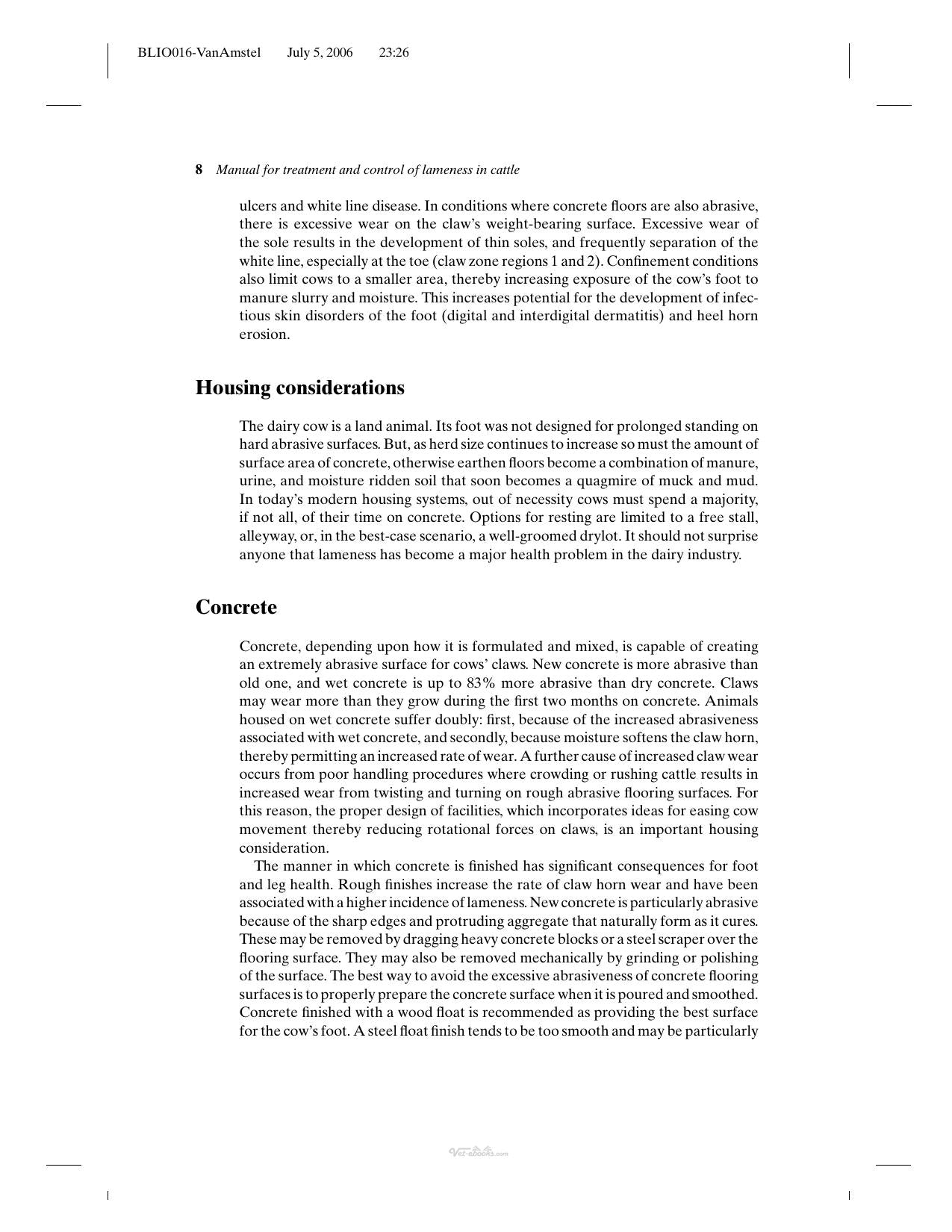 Manual For Treatment And Control Of Lameness In Cattle