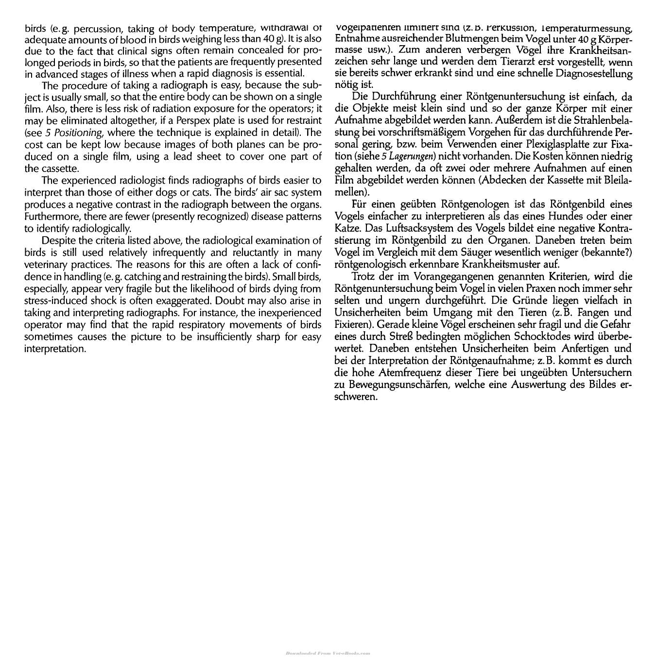 Atlas Of Radiographic Anatomy And Diagnosis Of Cage Birds