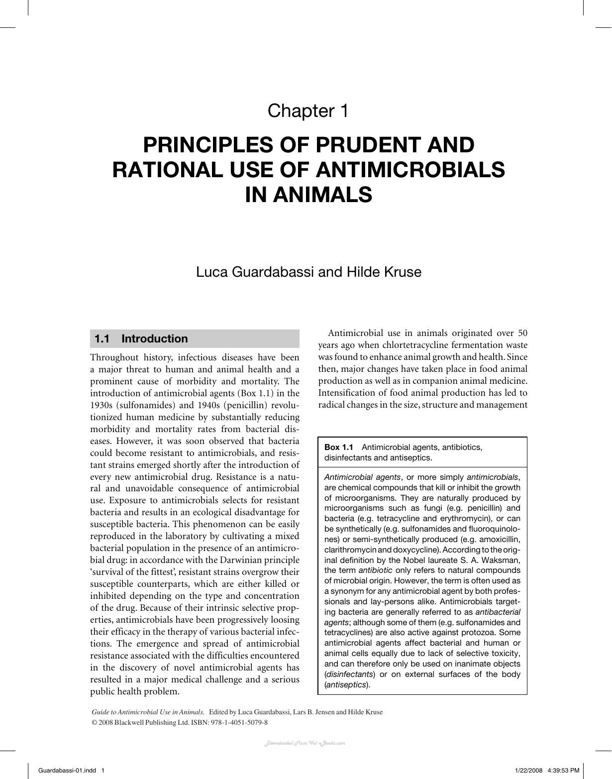 Guide To Antimicrobial Use In Animals