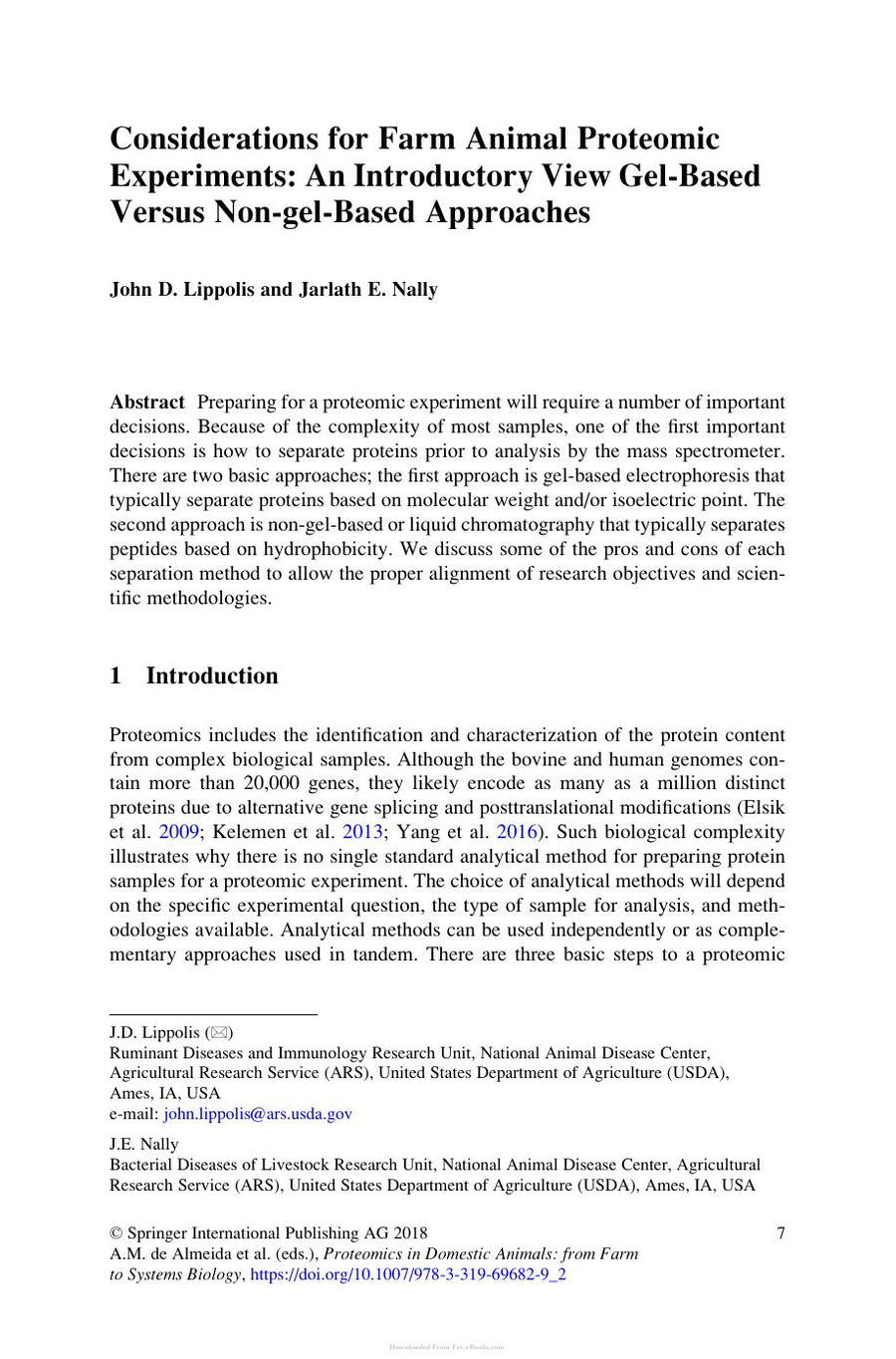 Preview page of Proteomics in Domestic Animals from Farm to Systems Biology