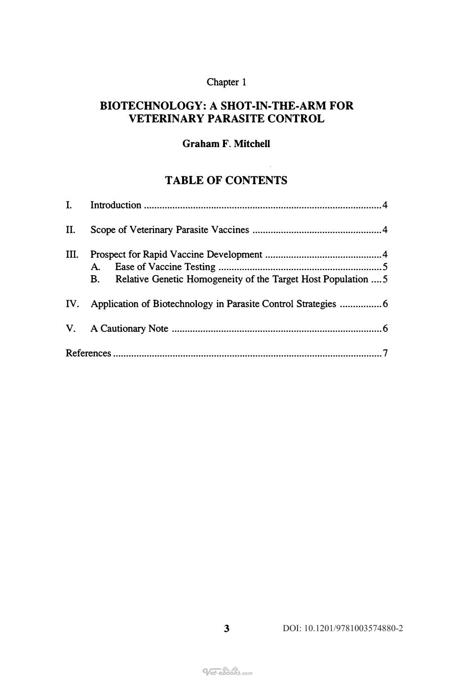 Animal Parasite Control Utilizing Biotechnology
