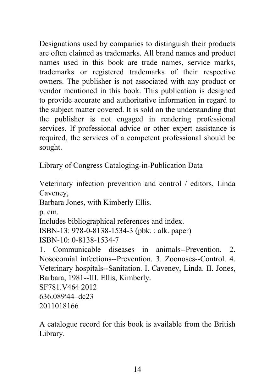Veterinary Infection Prevention And Control